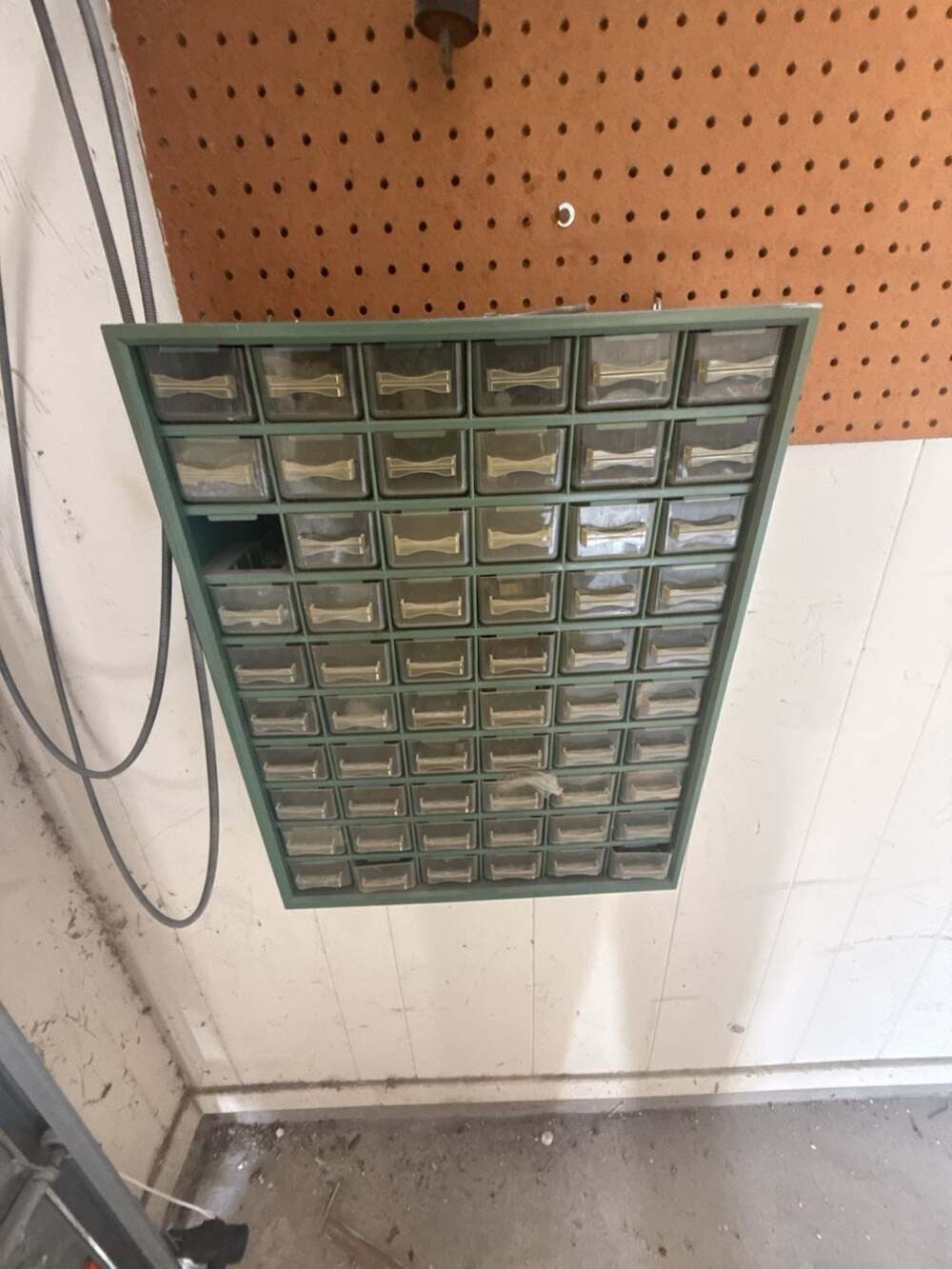 Vintage Metal Parts Organizer Drawer Cabinet Green Industrial Storage